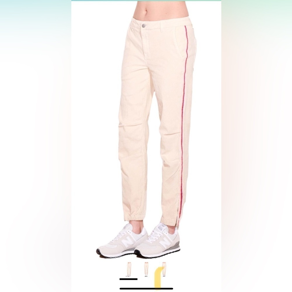 Sundry Women’s Pleated Zip Jogger Size 28 Eggshell